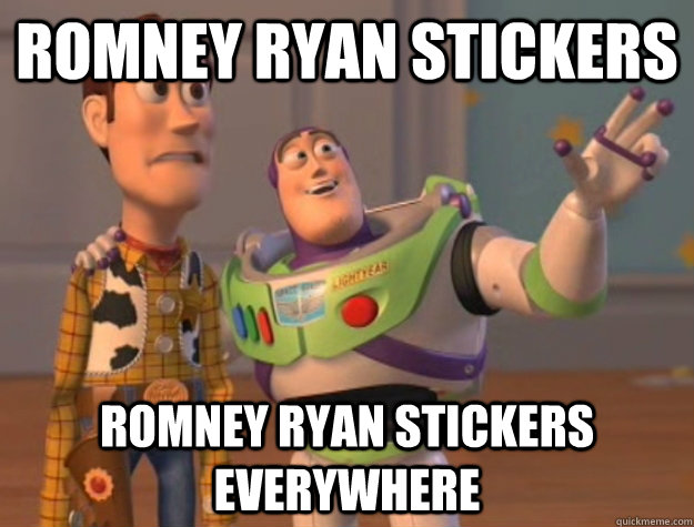 Romney Ryan stickers Romney Ryan stickers everywhere   Buzz Lightyear