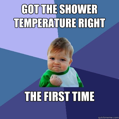 Got the shower temperature right the first time   Success Kid