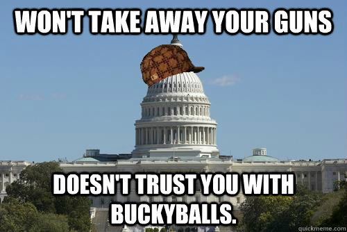 Won't take away your guns doesn't trust you with buckyballs.  Scumbag Government