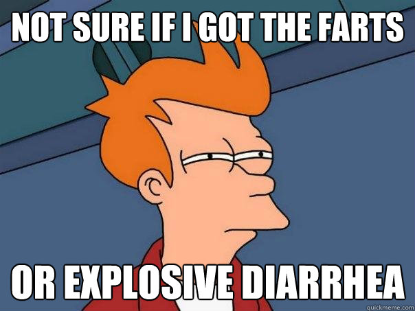 Not sure if I got the farts Or explosive diarrhea - Not sure if I got the farts Or explosive diarrhea  Futurama Fry