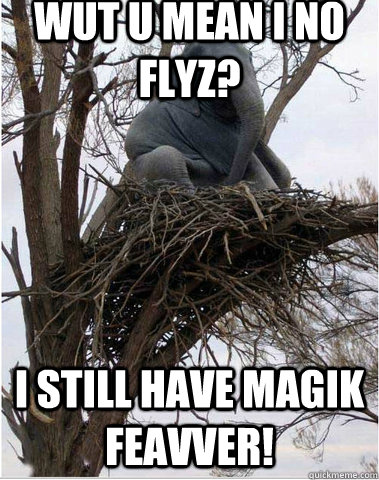 Wut u mean i no flyz? I still have magik feavver!  Flying Elephant