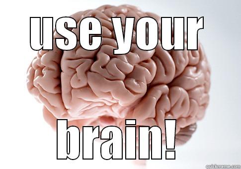 use your brain - USE YOUR BRAIN! Scumbag Brain