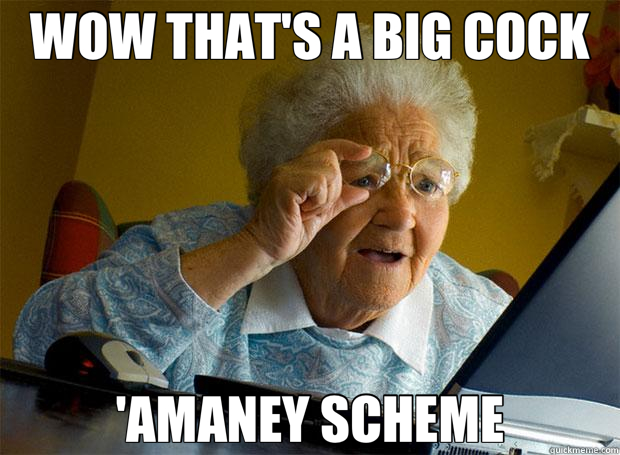 WOW THAT'S A BIG COCK 'AMANEY SCHEME  Grandma finds the Internet