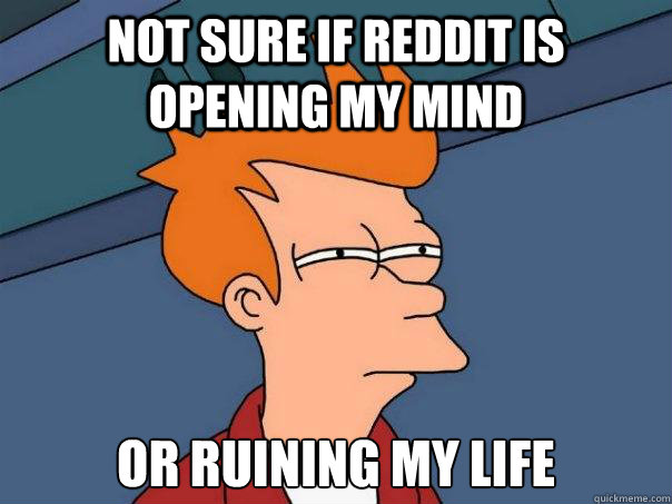 Not sure if Reddit is opening my mind or ruining my life  Futurama Fry