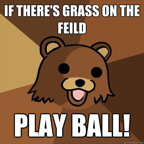 If there's grass on the feild play ball! - If there's grass on the feild play ball!  Pedobear