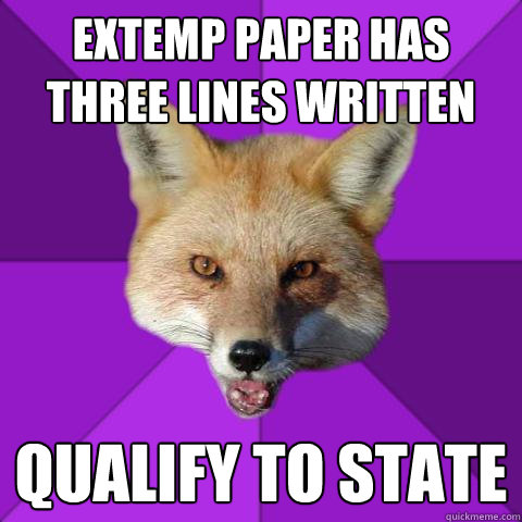 extemp paper has three lines written qualify to state  Forensics Fox