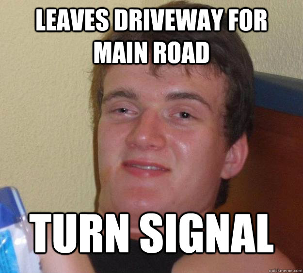 Leaves Driveway for main road Turn Signal - Leaves Driveway for main road Turn Signal  10 Guy