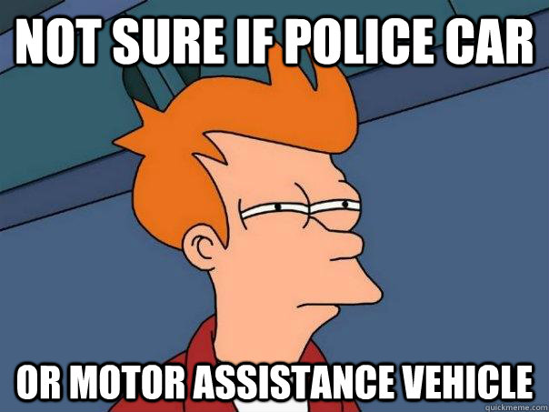 Not sure if police car or motor assistance vehicle - Not sure if police car or motor assistance vehicle  Futurama Fry