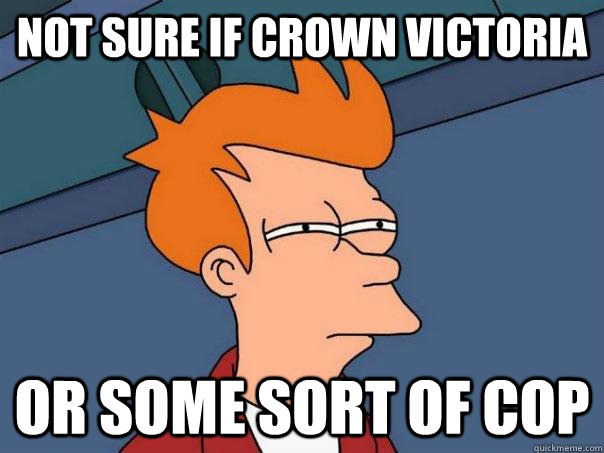 not sure if crown victoria or some sort of cop  Futurama Fry