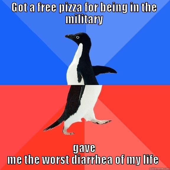 GOT A FREE PIZZA FOR BEING IN THE MILITARY GAVE ME THE WORST DIARRHEA OF MY LIFE  Socially Awkward Awesome Penguin