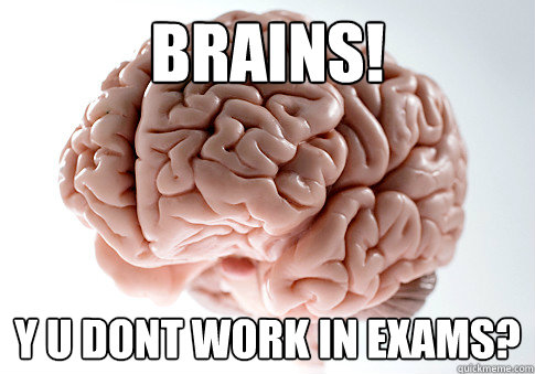 Brains! y u dont work in exams?  Scumbag Brain