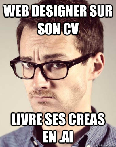 web designer sur son cv livre ses creas en .ai  Junior Art Director