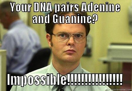 Skeptical Scienist - YOUR DNA PAIRS ADENINE AND GUANINE? IMPOSSIBLE!!!!!!!!!!!!!!!! Schrute