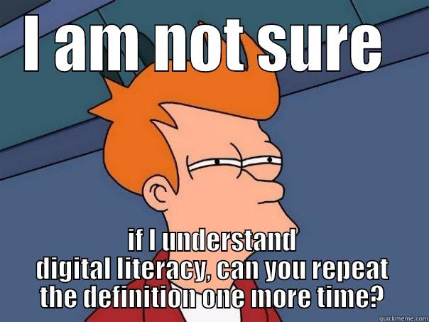 I AM NOT SURE  IF I UNDERSTAND DIGITAL LITERACY, CAN YOU REPEAT THE DEFINITION ONE MORE TIME? Futurama Fry