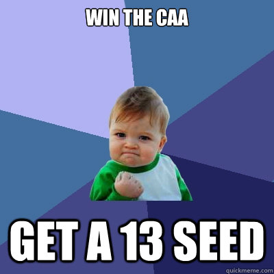 Win the CAA Get a 13 Seed  Success Kid