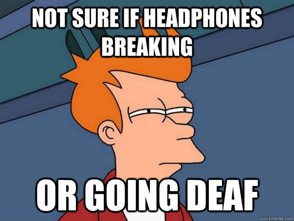 not sure if headphones breaking or going deaf - not sure if headphones breaking or going deaf  Futurama Fry