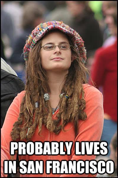  Probably lives in San Francisco  College Liberal