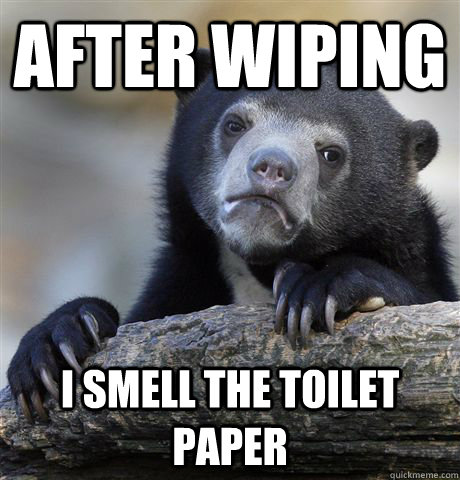 after wiping I smell the toilet paper - after wiping I smell the toilet paper  Confession Bear