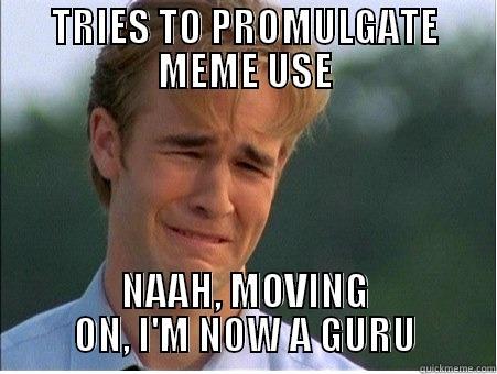 TRIES TO PROMULGATE MEME USE NAAH, MOVING ON, I'M NOW A GURU 1990s Problems