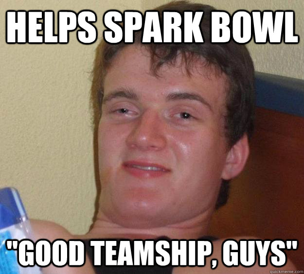 Helps spark bowl  