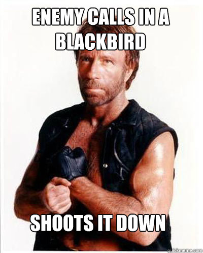 enemy calls in a blackbird shoots it down  