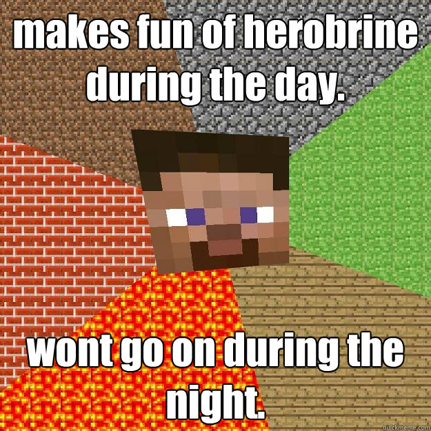 Makes Fun Of Herobrine During The Day Wont Go On During The Night