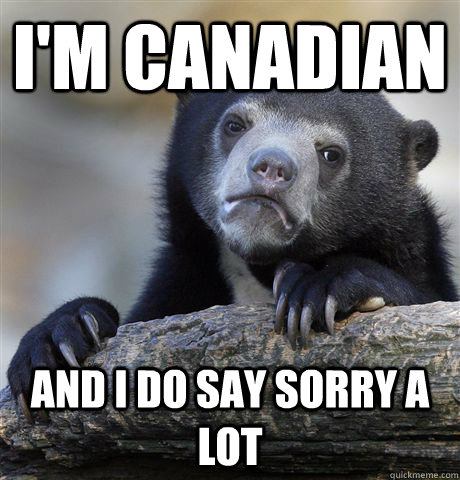 I'm Canadian And I do say Sorry a lot - I'm Canadian And I do say Sorry a lot  Confession Bear