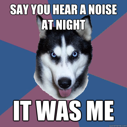 Say you hear a noise at night it was me  Creeper Canine