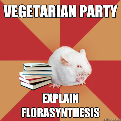 Vegetarian party Explain Florasynthesis  Science Major Mouse