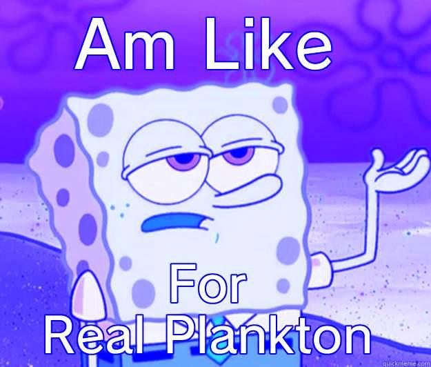 AM LIKE FOR REAL PLANKTON Tough Spongebob
