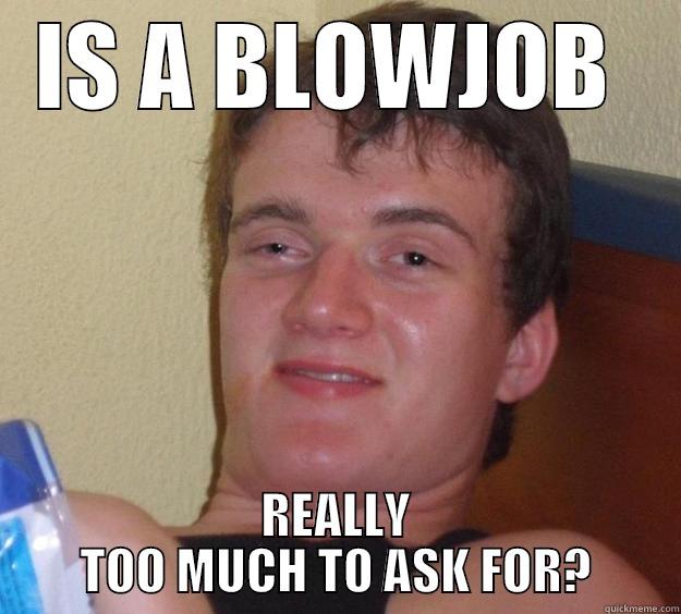 IS A BLOWJOB  REALLY TOO MUCH TO ASK FOR? 10 Guy