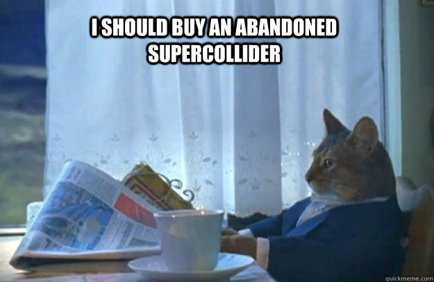 I should buy an abandoned supercollider  Sophisticated Cat