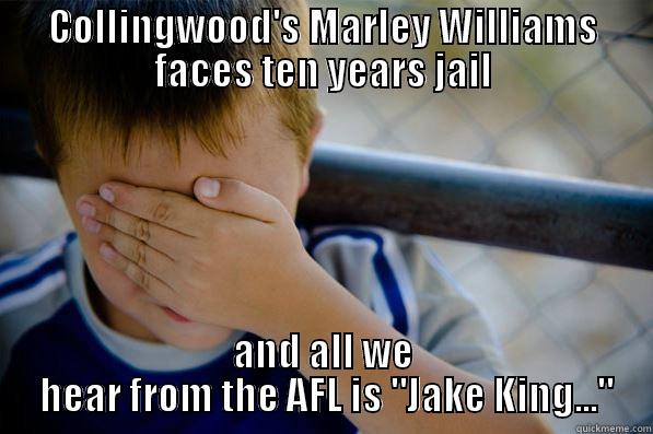 COLLINGWOOD'S MARLEY WILLIAMS FACES TEN YEARS JAIL AND ALL WE    HEAR FROM THE AFL IS 