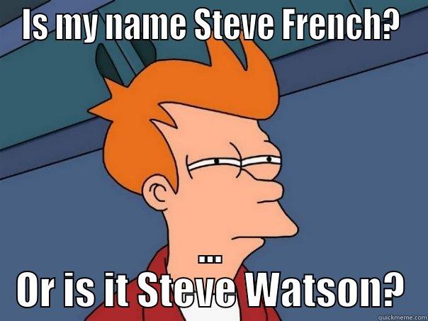 IS MY NAME STEVE FRENCH? ... OR IS IT STEVE WATSON? Futurama Fry