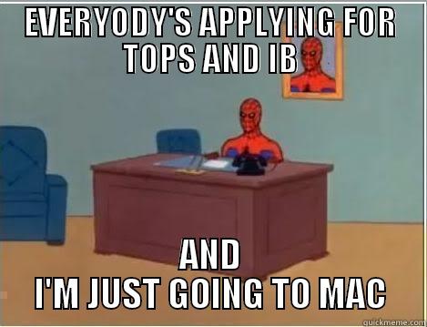 EVERYODY'S APPLYING FOR TOPS AND IB AND I'M JUST GOING TO MAC Spiderman Desk