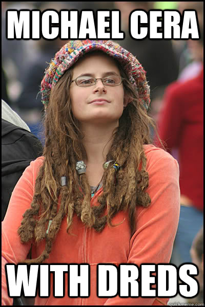 Michael Cera  with dreds  College Liberal