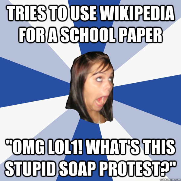 Tries to use wikipedia for a school paper 