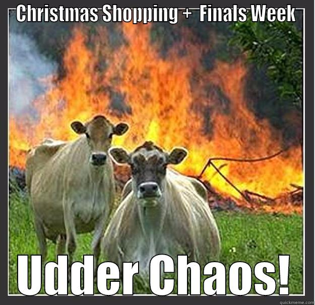 CHRISTMAS SHOPPING +  FINALS WEEK UDDER CHAOS! Evil cows