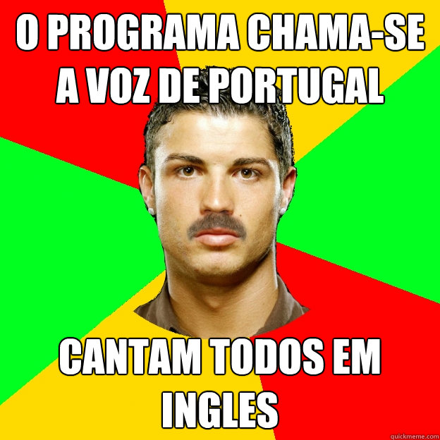 O programa chama-se A Voz de Portugal Cantam todos em ingles  The Portuguese