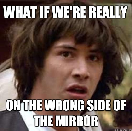 What if we're really On the wrong side of the mirror  conspiracy keanu