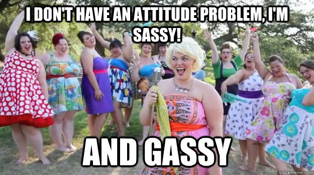 I don't have an attitude problem, I'm sassy! and gassy - I don't have an attitude problem, I'm sassy! and gassy  Big Girl Party