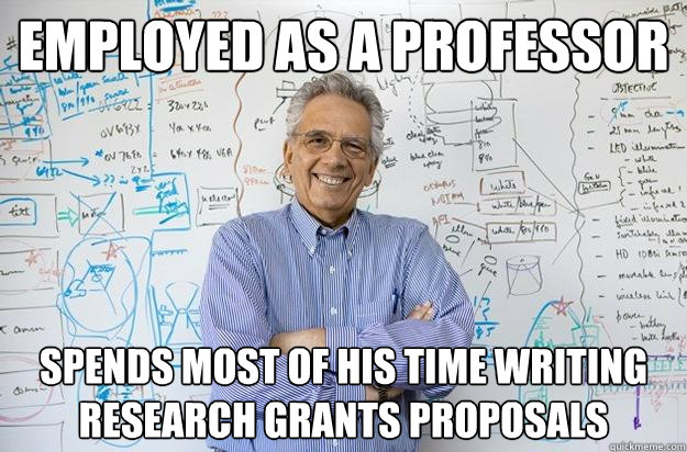 employed as a professor spends most of his time writing research grants proposals  Engineering Professor