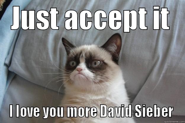 JUST ACCEPT IT I LOVE YOU MORE DAVID SIEBER Grumpy Cat