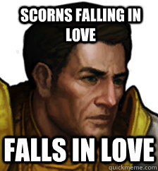 Scorns falling in love Falls in love   