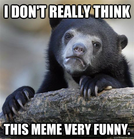 I don't really think this meme very funny.  Confession Bear