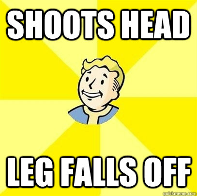 Shoots Head Leg falls off  Fallout 3