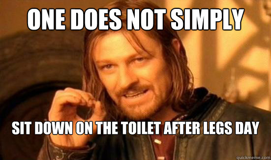 One Does Not Simply sit down on the toilet after legs day - One Does Not Simply sit down on the toilet after legs day  Boromir