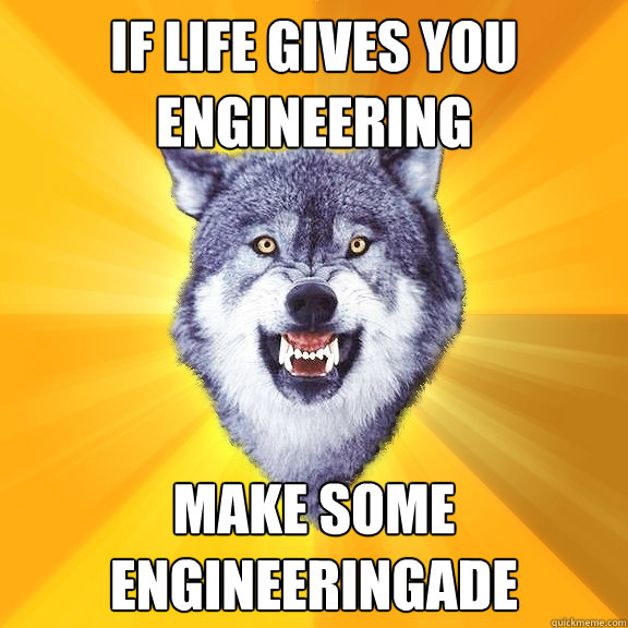 if life gives you engineering make some engineeringade  Courage Wolf