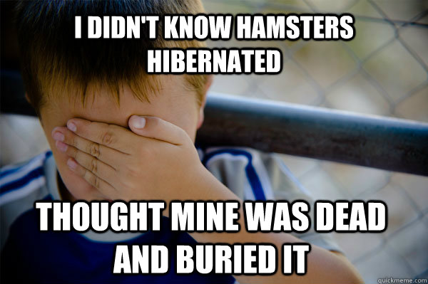 i didn't know hamsters hibernated thought mine was dead and buried it  Confession kid