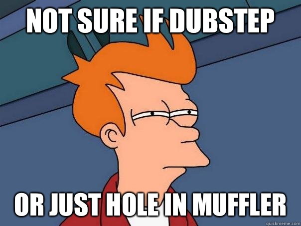 Not sure if dubstep Or just hole in muffler  Futurama Fry